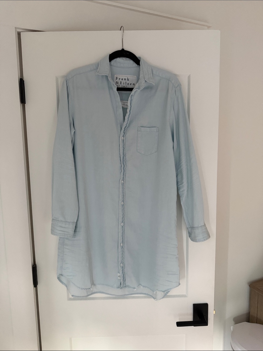Frank & Eileen Mary denim shirt dress in tattered blue wash